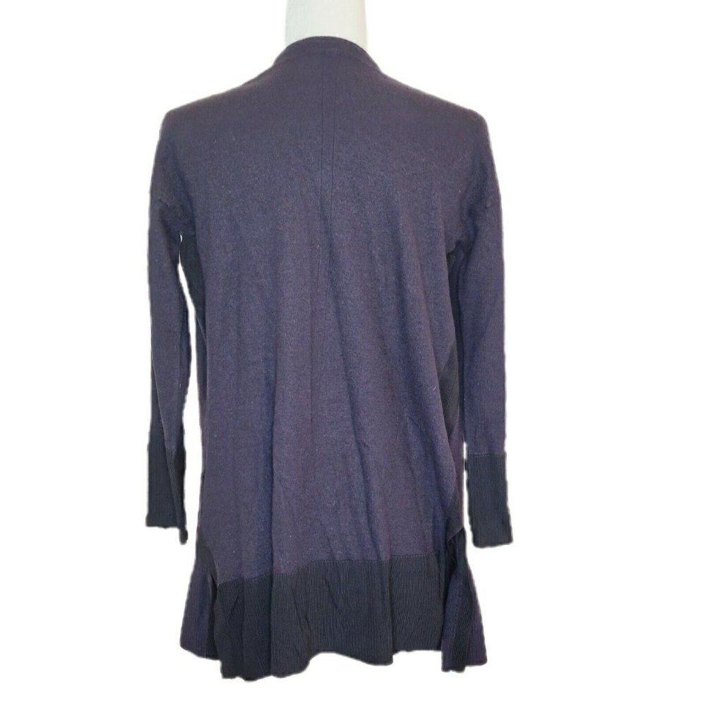 Rag & Bone Open Front Merino Wool Cardigan Blue With Black Trim Size Medium - Picture 3 of 10